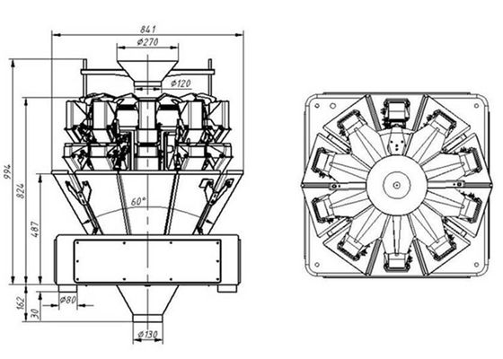 14 Head 0.5L Hopper 20g Kenwei Multihead Weigher