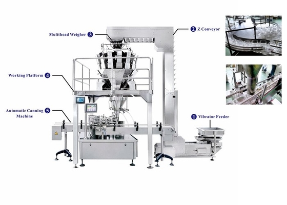 Auto Canning Weighing Packing Machine For Filling 500g Nuts